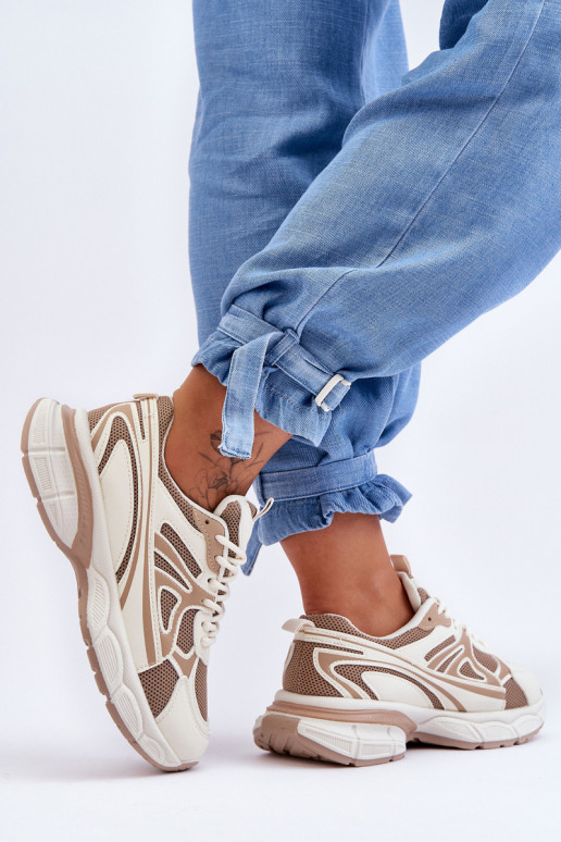 sportiniai bateliai su raišteliais smėlio spalvos Emare