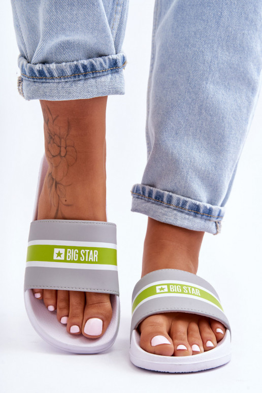 Lengvos šlepetės Big Star JJ274647 Baltos-pilkos spalvos