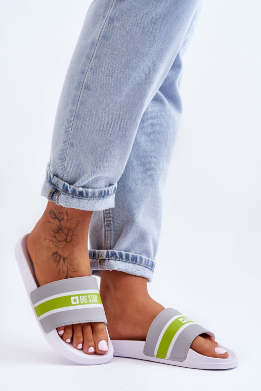 Lengvos šlepetės Big Star JJ274647 Baltos-pilkos spalvos