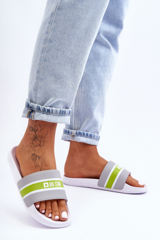 Lengvos šlepetės Big Star JJ274647 Baltos-pilkos spalvos