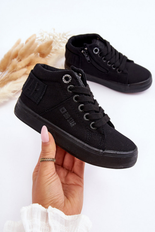 Vaikiški Klasikinio modelio laisvalaikio batai su auliuku Big Star LL374001 juodos spalvos