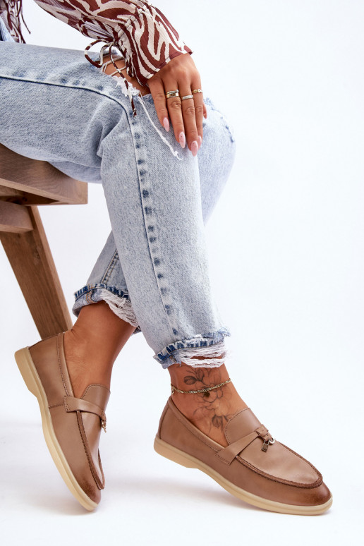 Klasikinio modelio moteriški mokasinai rudos spalvos Cortez