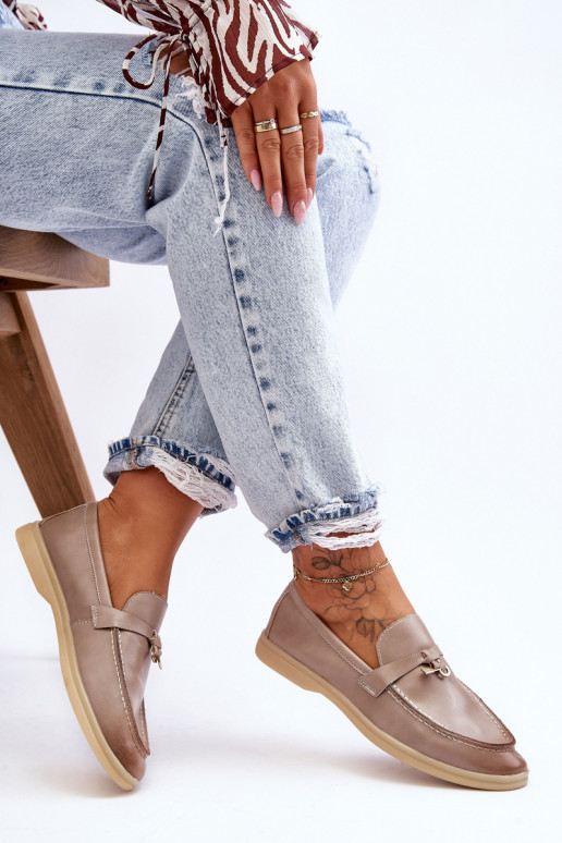 Klasikinio modelio moteriški mokasinai pilkos spalvos Cortez