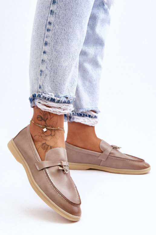 Klasikinio modelio moteriški mokasinai pilkos spalvos Cortez