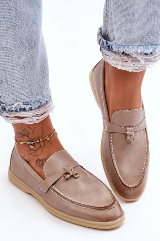 Klasikinio modelio moteriški mokasinai pilkos spalvos Cortez