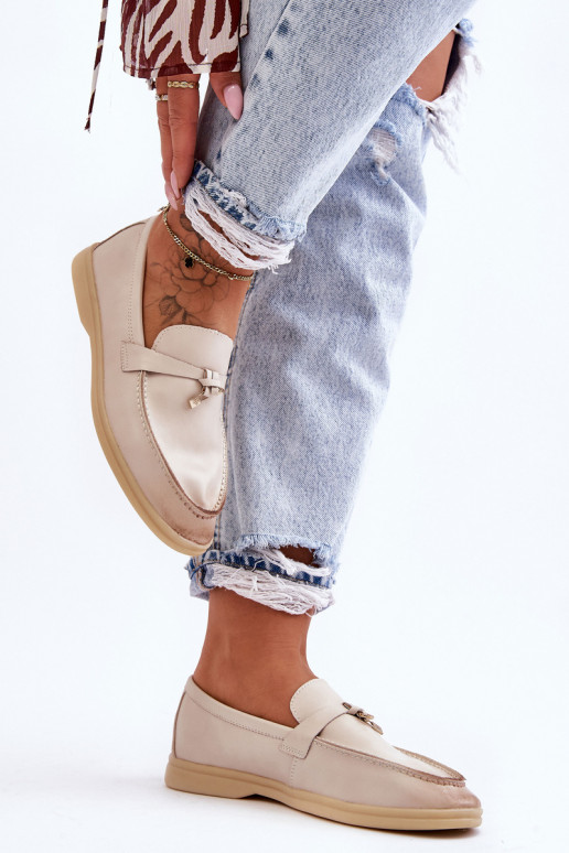 Klasikinio modelio moteriški mokasinai smėlio spalvos Cortez
