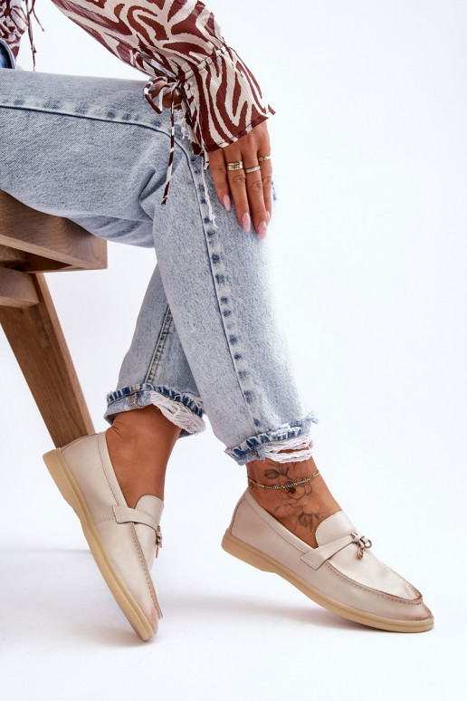 Klasikinio modelio moteriški mokasinai smėlio spalvos Cortez