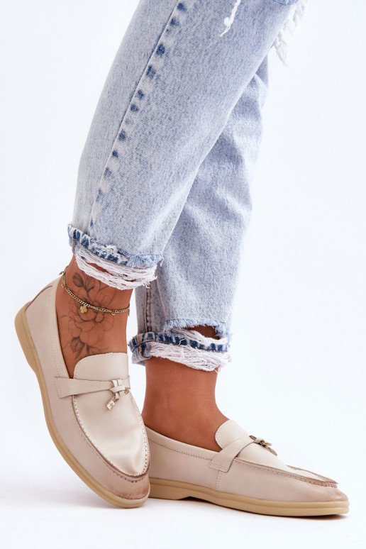 Klasikinio modelio moteriški mokasinai smėlio spalvos Cortez