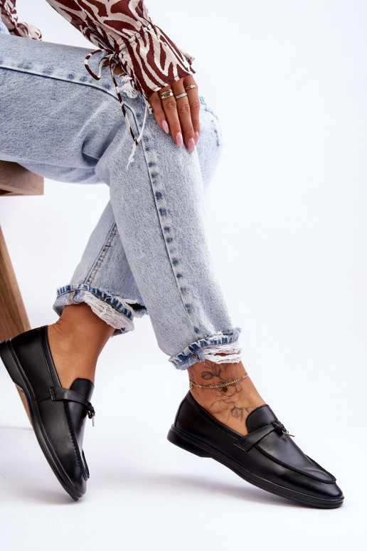 Klasikinio modelio moteriški mokasinai juodos spalvos Cortez