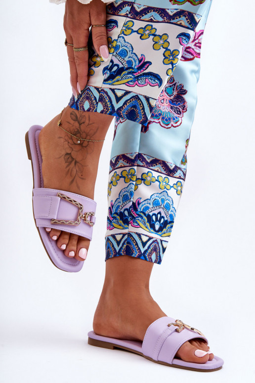 Klasikinio modelio Šlepetės su ornamentais Violetinės spalvos Impressive