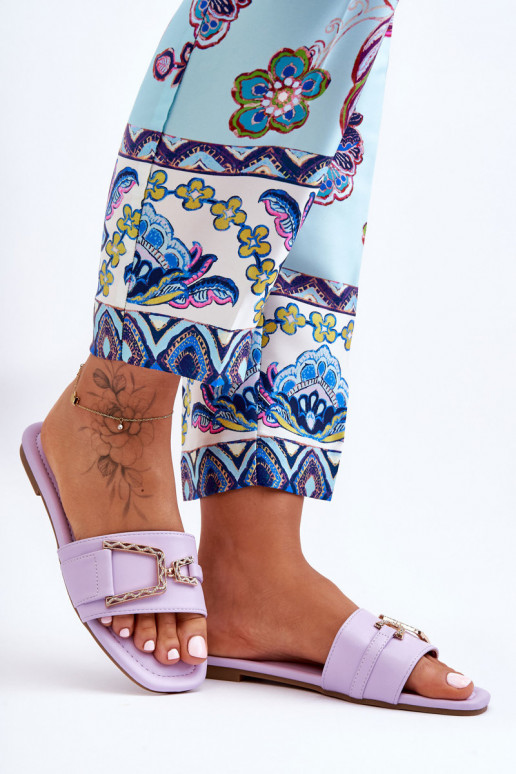 Klasikinio modelio Šlepetės su ornamentais Violetinės spalvos Impressive