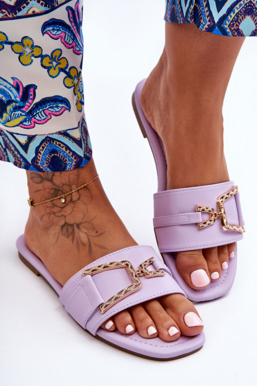 Klasikinio modelio Šlepetės su ornamentais Violetinės spalvos Impressive