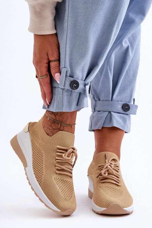 Įsispiriamo modelio sportiniai bateliai smėlio spalvos Visconti