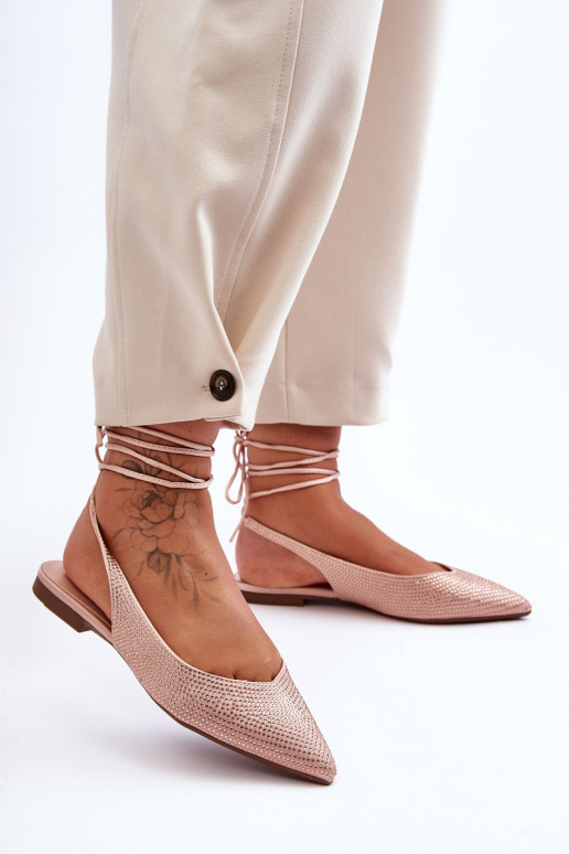 su dirželiais Balerinos Dekoruotos smėlio spalvos Jange