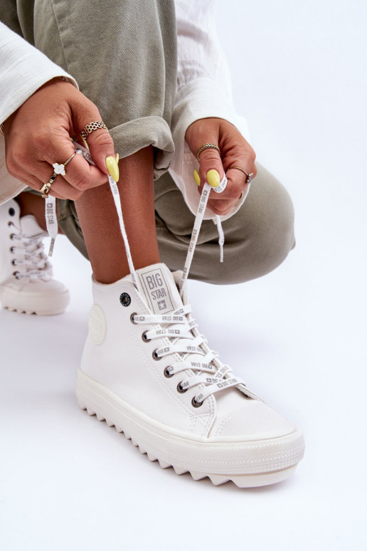 Laisvalaikio bateliai Big Star pašiltinti baltos spalvos GG274108