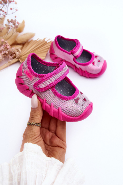 Batai/šlepetės su blizgesiu Befado 109P235 rožinės spalvos