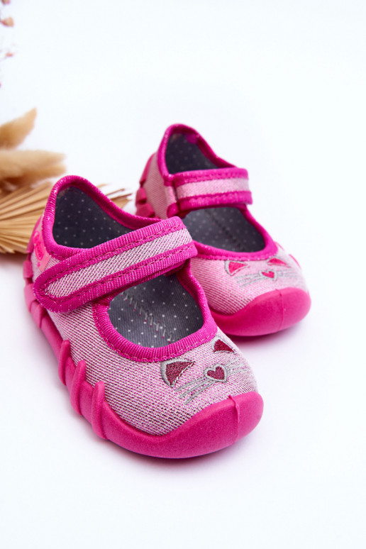 Batai/šlepetės su blizgesiu Befado 109P235 rožinės spalvos