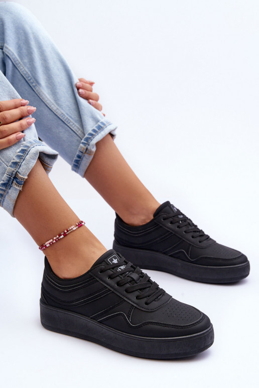 sportiniai bateliai su platforma juodos spalvos Pudina