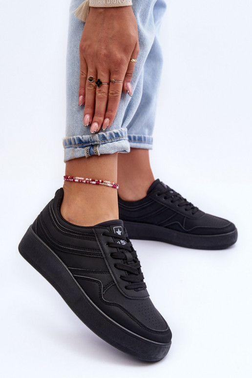 sportiniai bateliai su platforma juodos spalvos Pudina