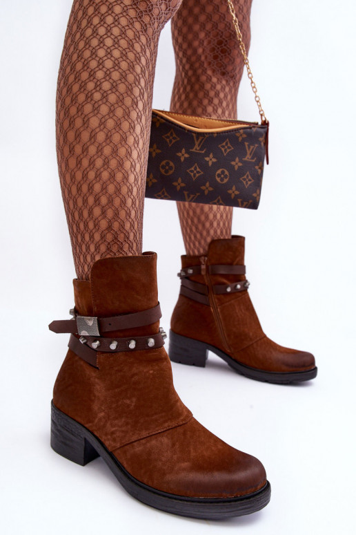 pašiltinti Aulinukai su kulniukais rudos spalvos Effie