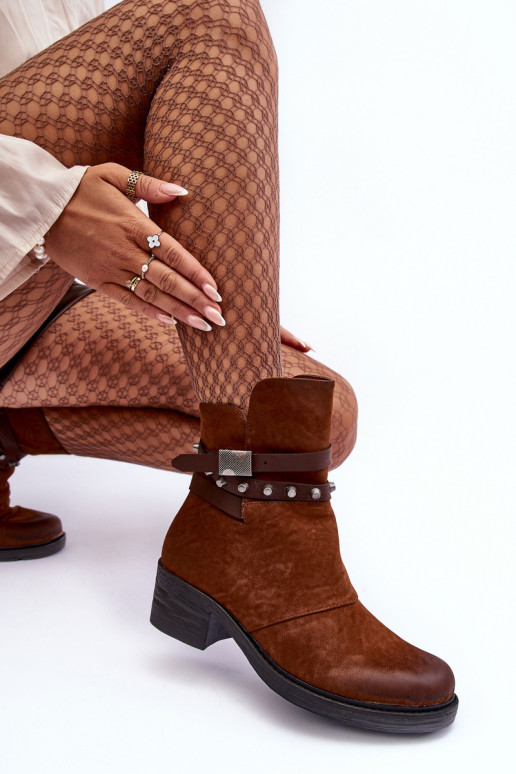 pašiltinti Aulinukai su kulniukais rudos spalvos Effie