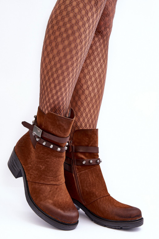 pašiltinti Aulinukai su kulniukais rudos spalvos Effie