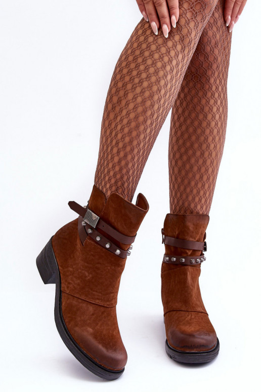 pašiltinti Aulinukai su kulniukais rudos spalvos Effie