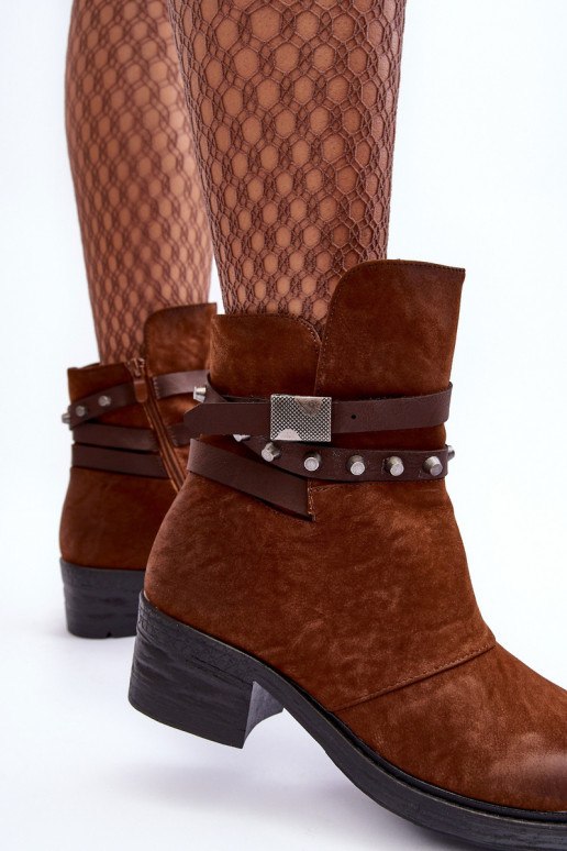 pašiltinti Aulinukai su kulniukais rudos spalvos Effie