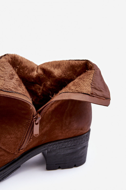 pašiltinti Aulinukai su kulniukais rudos spalvos Effie