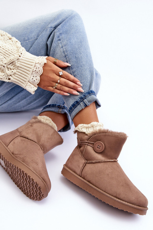 pašiltinti sniego batai su ornamentais smėlio spalvos Siriol