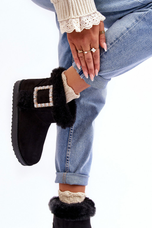 sniego batai pašiltinti su sagtimis juodos spalvos Dulca