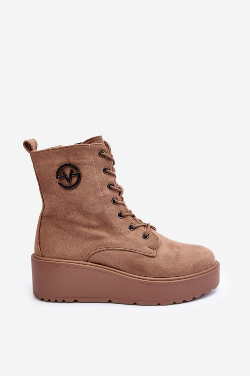 Zomšiniai batai auliniai batai smėlio spalvos Lavica