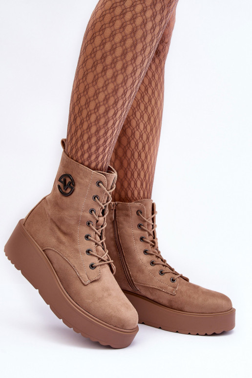 Zomšiniai batai auliniai batai smėlio spalvos Lavica