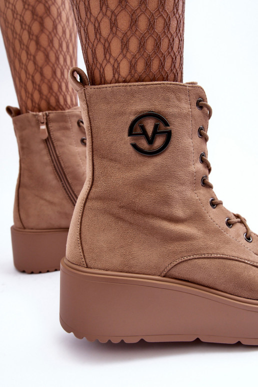 Zomšiniai batai auliniai batai smėlio spalvos Lavica