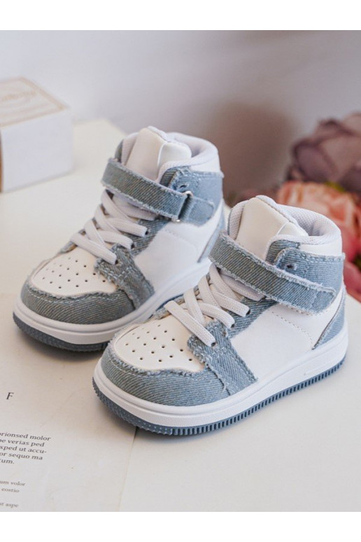 Vaikiški sportiniai bateliai Džinso medžiagos Baltos-mėlynos spalvos Milara Vaikiški sportiniai bateliai Džinso medžiagos Baltos-mėlynos spalvos Milara