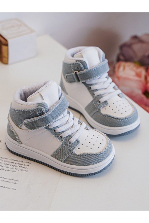 Vaikiški sportiniai bateliai Džinso medžiagos Baltos-mėlynos spalvos Milara Vaikiški sportiniai bateliai Džinso medžiagos Baltos-mėlynos spalvos Milara