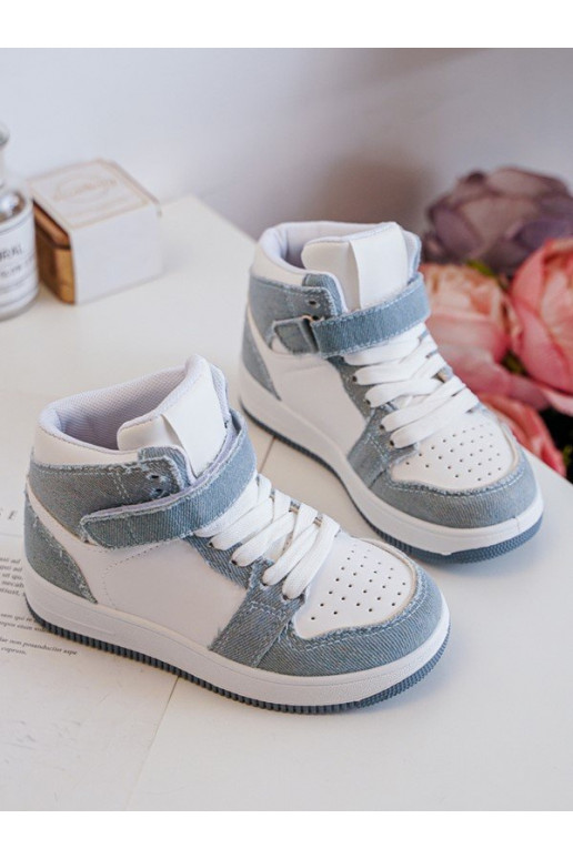 Vaikiški sportiniai bateliai Džinso medžiagos Baltos-mėlynos spalvos Milara Vaikiški sportiniai bateliai Džinso medžiagos Baltos-mėlynos spalvos Milara