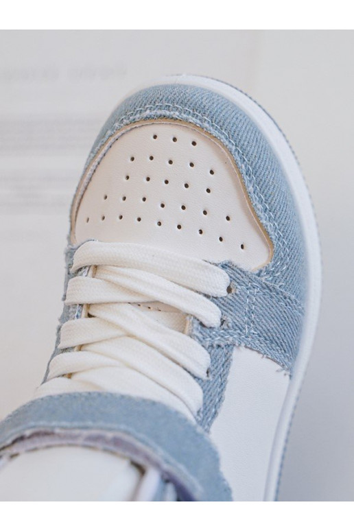 Vaikiški sportiniai bateliai Džinso medžiagos Baltos-mėlynos spalvos Milara Vaikiški sportiniai bateliai Džinso medžiagos Baltos-mėlynos spalvos Milara