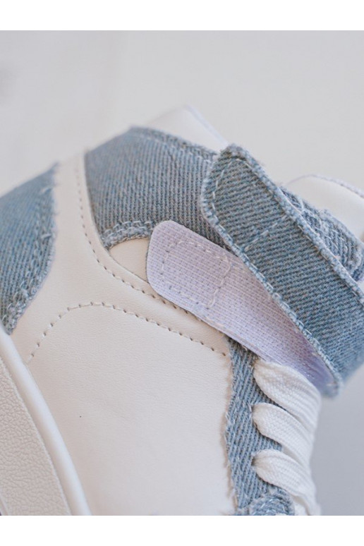 Vaikiški sportiniai bateliai Džinso medžiagos Baltos-mėlynos spalvos Milara Vaikiški sportiniai bateliai Džinso medžiagos Baltos-mėlynos spalvos Milara