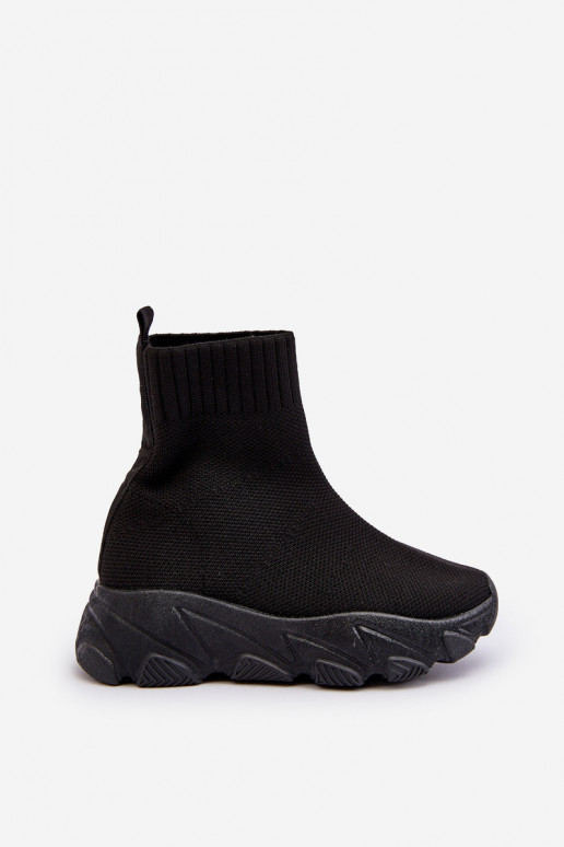 su kojinės tipo auliuku batai Vaikiški sportbačiai juodos spalvos Zaelin