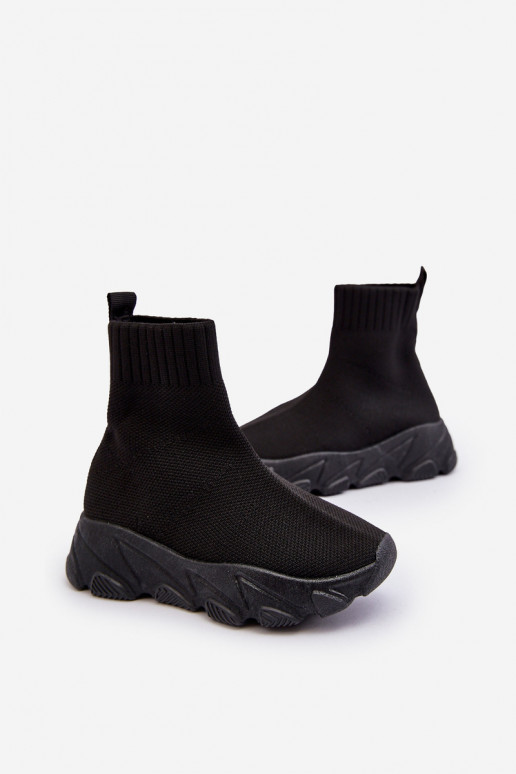 su kojinės tipo auliuku batai Vaikiški sportbačiai juodos spalvos Zaelin