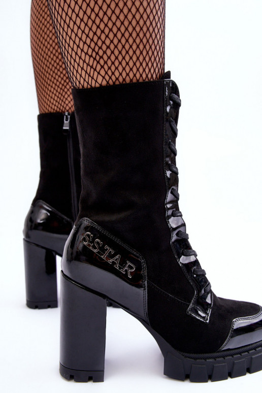 su raišteliais Aulinukai storu kulniuku juodos spalvos Khariah