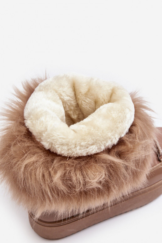 sniego batai su raišteliais smėlio spalvos Santero