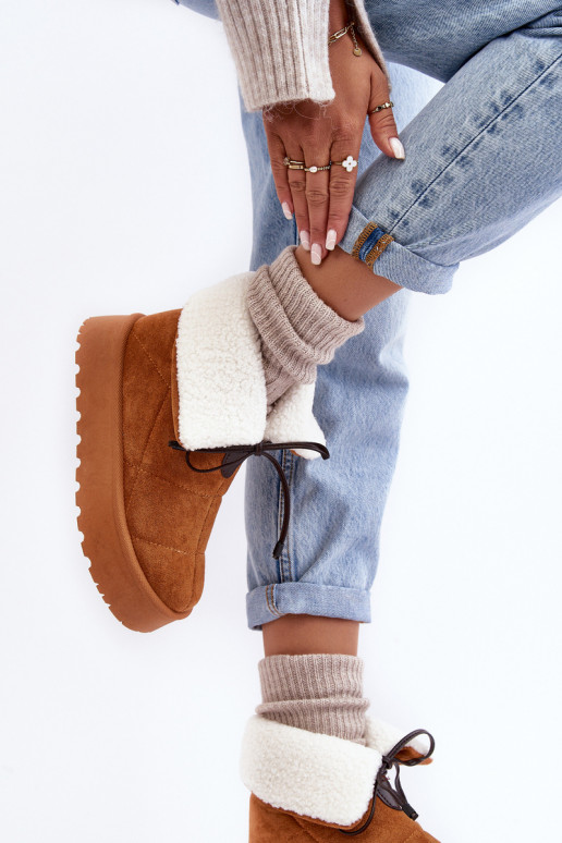 sniego batai su platforma su pašiltinimu rudos spalvos Olimuka