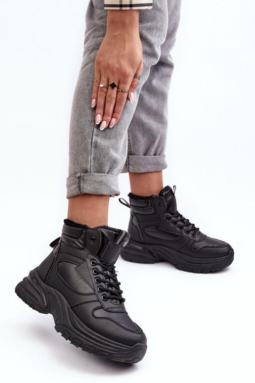 pašiltinti sportiniai bateliai su raišteliais juodos spalvos Dejana