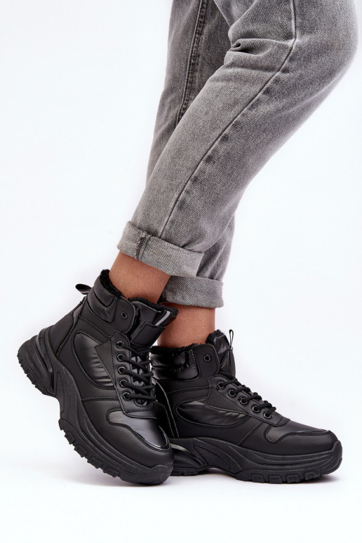 pašiltinti sportiniai bateliai su raišteliais juodos spalvos Dejana