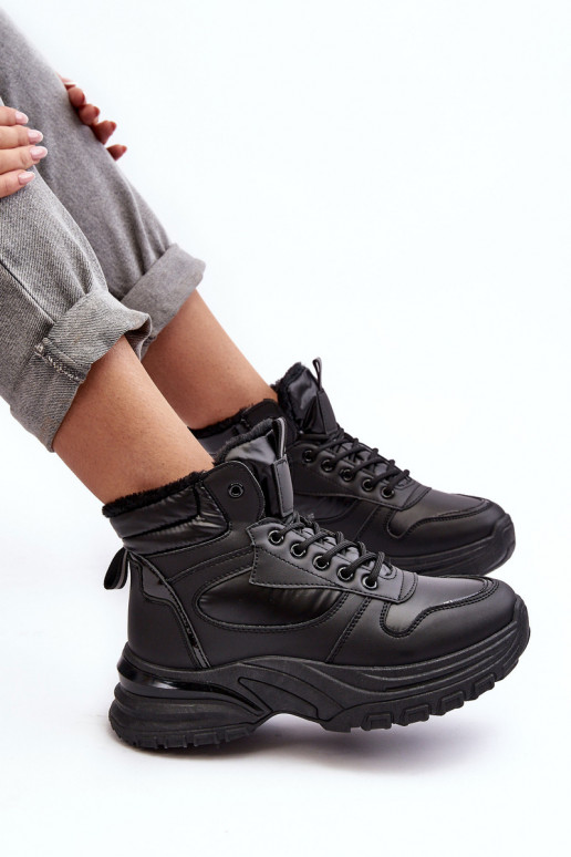 pašiltinti sportiniai bateliai su raišteliais juodos spalvos Dejana