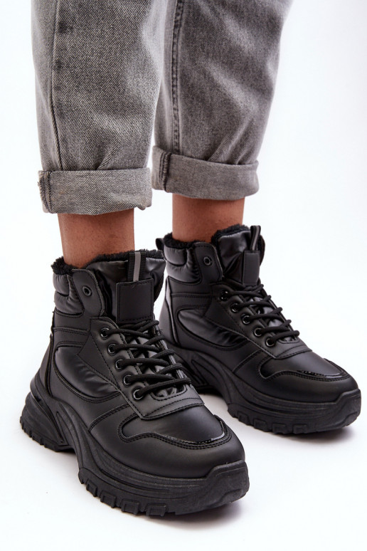 pašiltinti sportiniai bateliai su raišteliais juodos spalvos Dejana