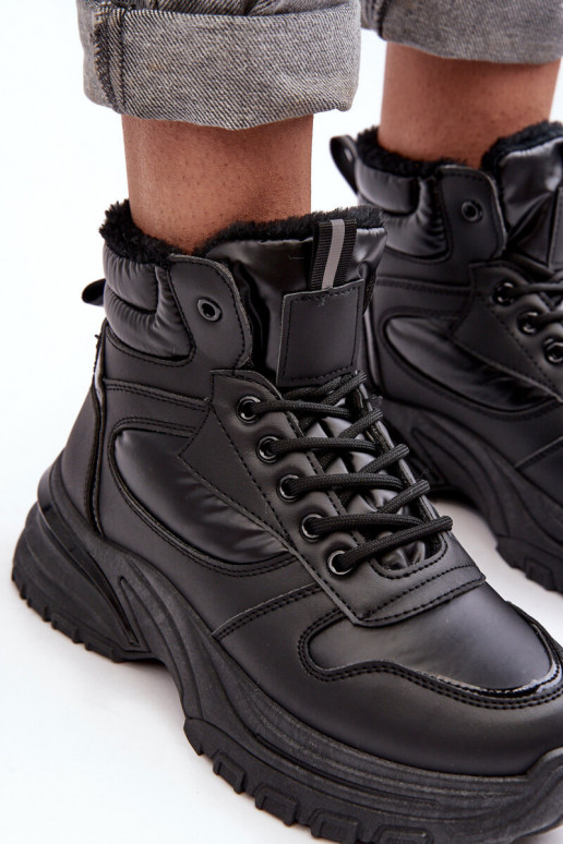 pašiltinti sportiniai bateliai su raišteliais juodos spalvos Dejana