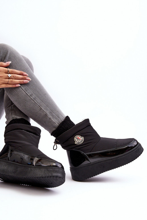 Įsispiriamo modelio sniego batai su platforma juodos spalvos Gattea